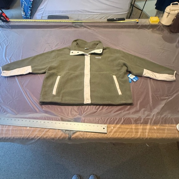 NWT Women's Columbia Cloud Point Snap Fleece Green/Cream Size 3X - Picture 3 of 10